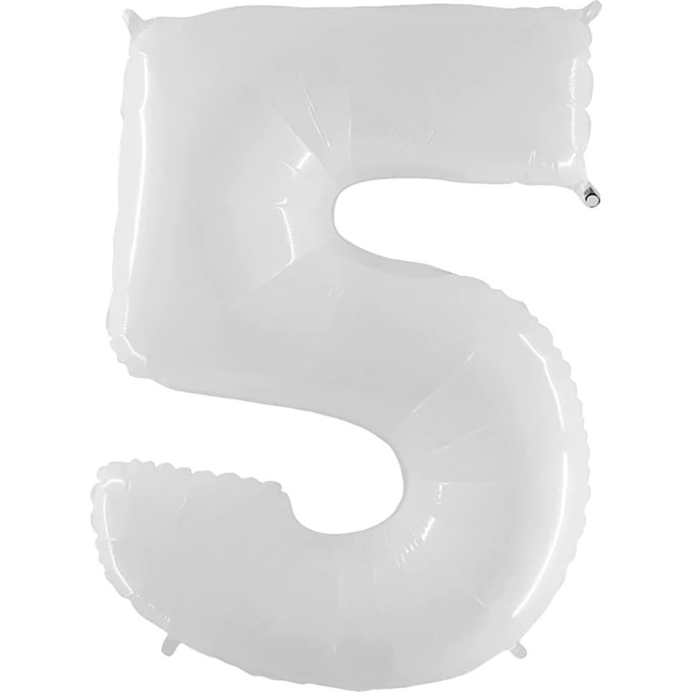 Giant White Number Balloons | Number Foil Balloons | White Number Helium Balloons | White Number Balloons | White Foil Mylar Numbers 34in