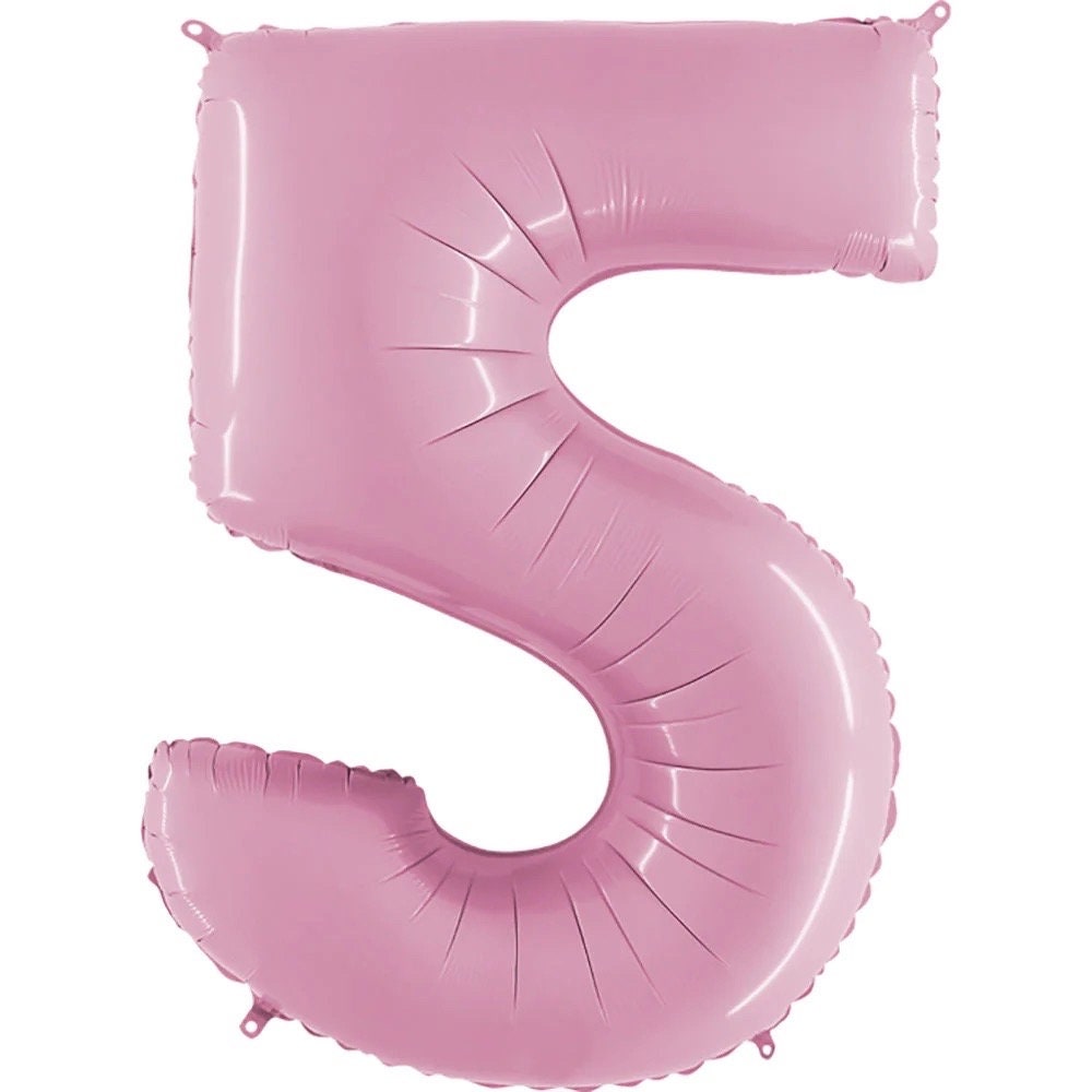 Pastel Pink Number Balloons, 34" | Foil Mylar Number Balloons | Birthday Number Balloons | Baby Pink Number Balloons | Pink Balloon Numbers