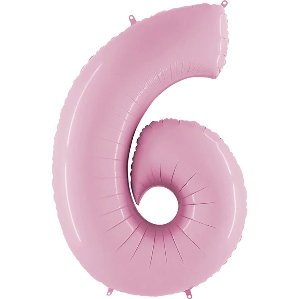 Pastel Pink Number Balloons, 34" | Foil Mylar Number Balloons | Birthday Number Balloons | Baby Pink Number Balloons | Pink Balloon Numbers