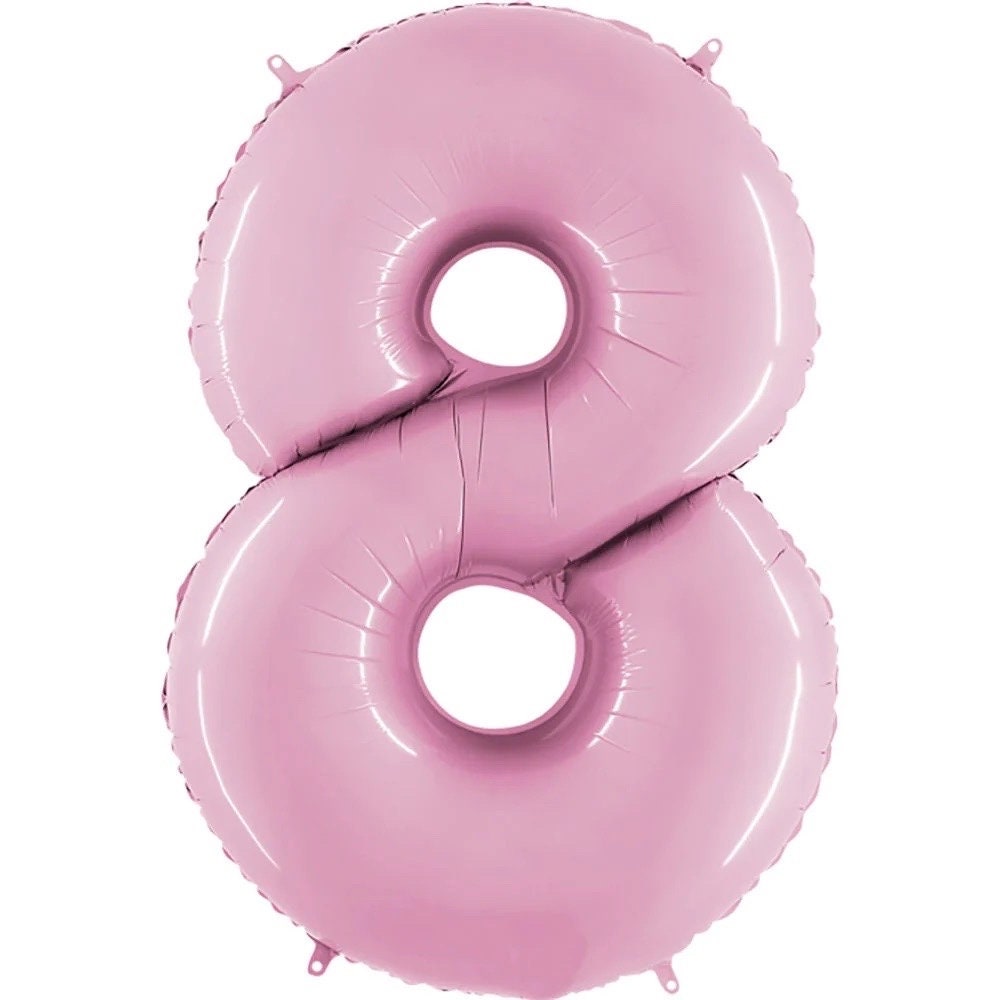 Pastel Pink Number Balloons, 34" | Foil Mylar Number Balloons | Birthday Number Balloons | Baby Pink Number Balloons | Pink Balloon Numbers