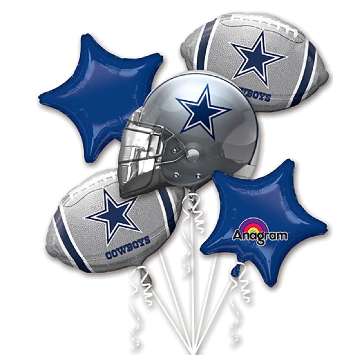 Dallas Cowboys Balloons | NFL Dallas Cowboys Balloon Bouquet | NFL Football Dallas Cowboys Helmet | NFL Balloon | Sports Balloons | Baseball