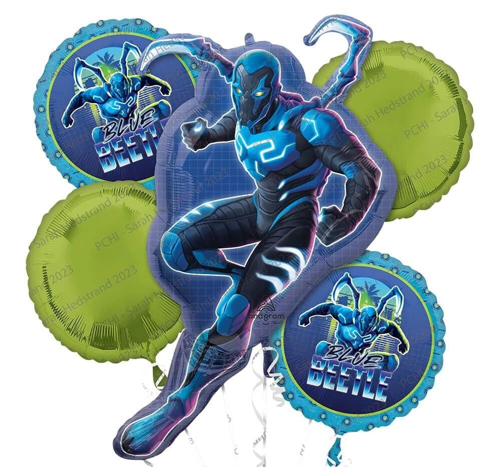 Blue Beetle Balloons | Blue Beetle Balloon Bouquet | Blue Beetle Party | Blue Beetle Birthday party decorations and supplies