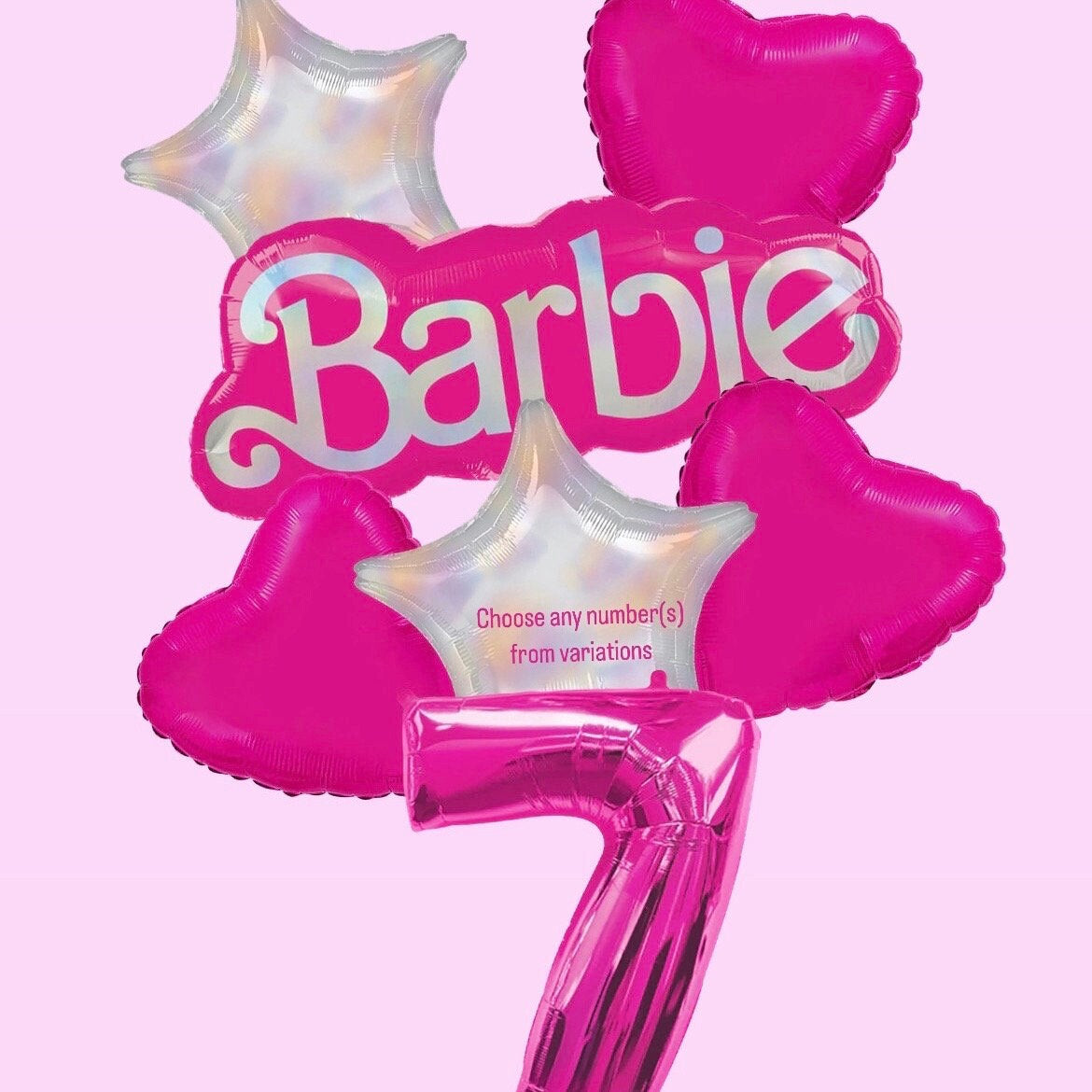 Barbie Balloons - Anagram Officially Licensed | Barbie Star Balloon Bouquet | Malibu Barbie Balloon | Barbie Decorations | Pink Birthday