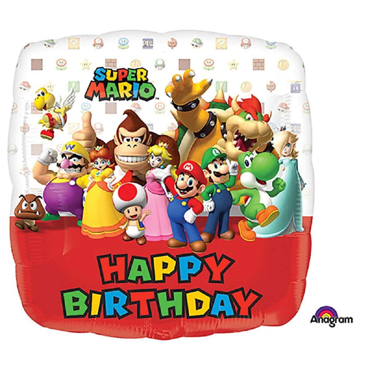 60" AirWalker Super Mario Nintendo Gaming Birthday Party, XL Super Mario for kids events and parties, Mario Brothers Character Party Decor