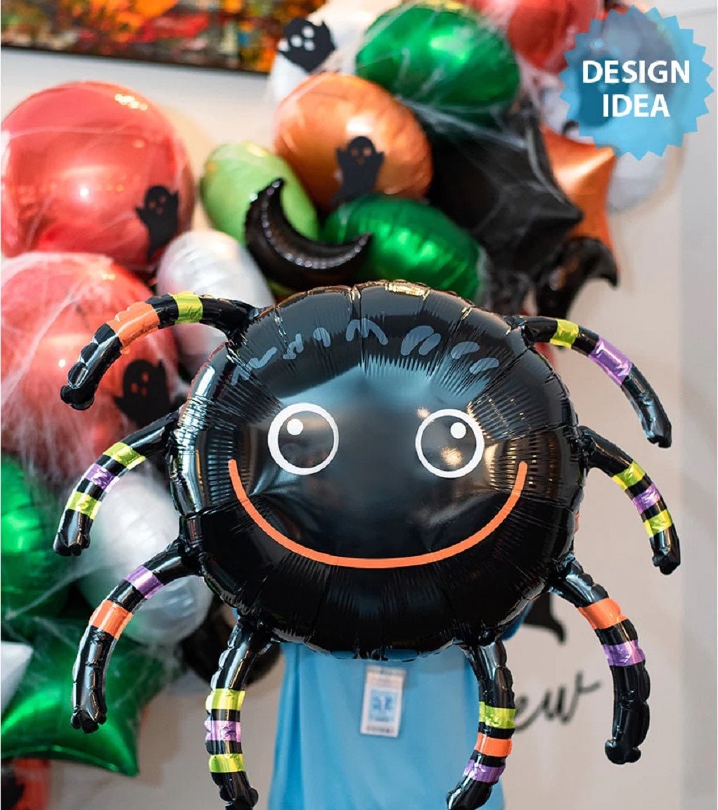 Baby Spider, Black | Halloween Balloons | Halloween party supplies and décor | Witch hat Balloon | Halloween Balloon bouquet | Web Spider