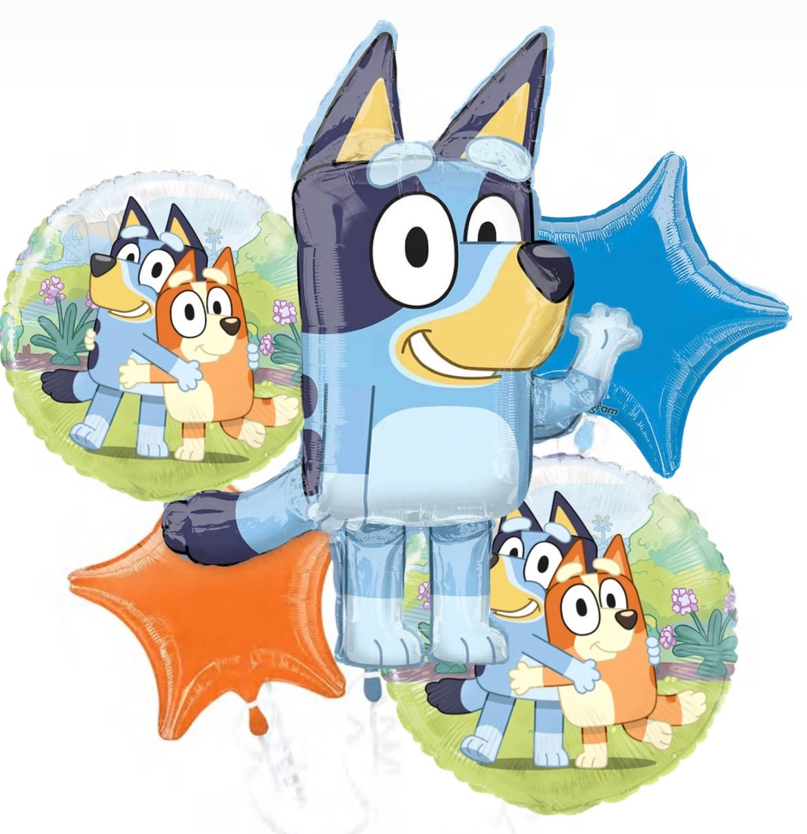 18" Bluey Birthday Party Balloons | Bluey kids party decorations | Bluey Birthday | Bluey Balloon | Bluey and Bingo | Puppy Pawty Balloon