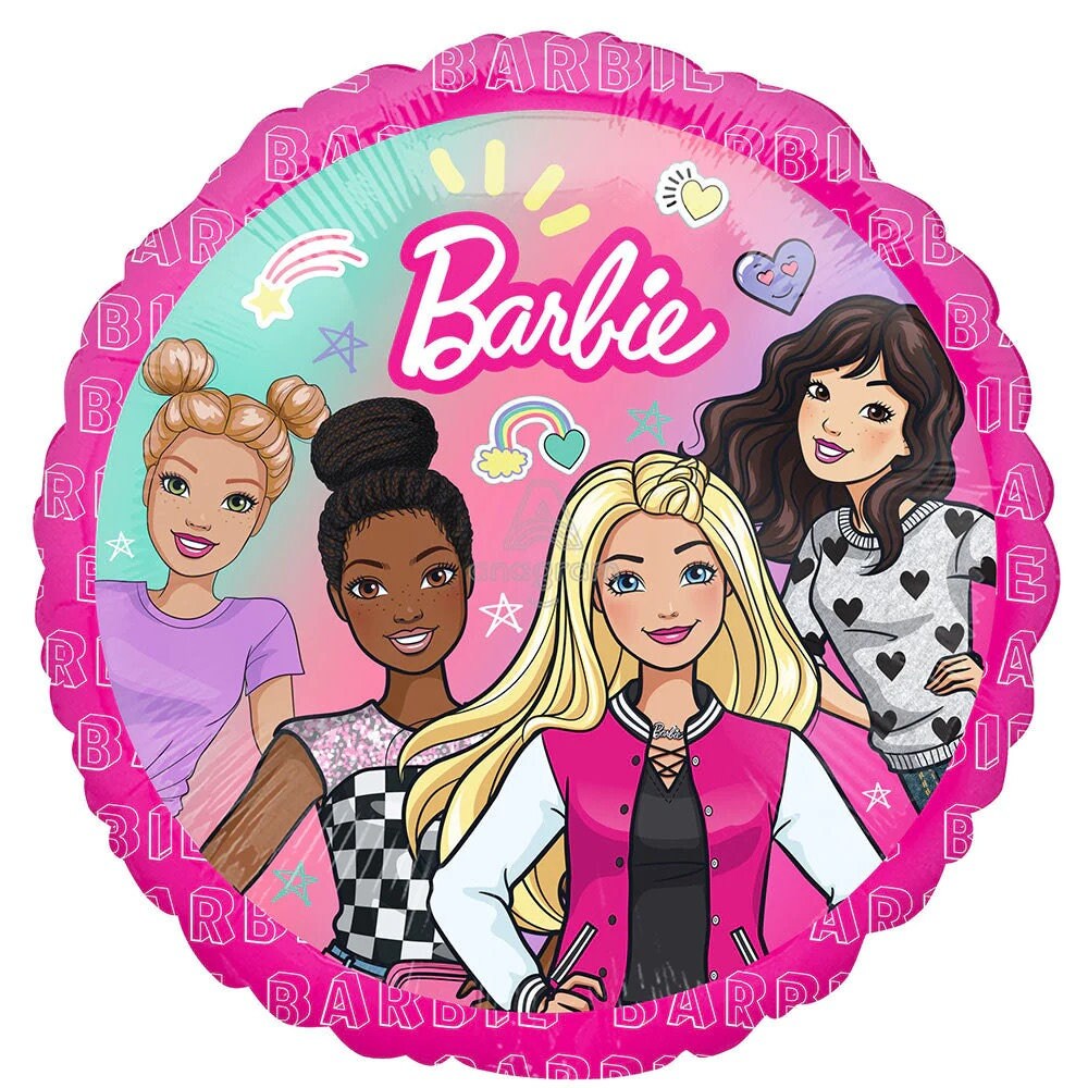 Anagram Licensed Barbie Dream Together Foil Balloon Bouquet, 5pc | Barbie Balloons and party supplies | Barbie Decorations | Girls Birthday