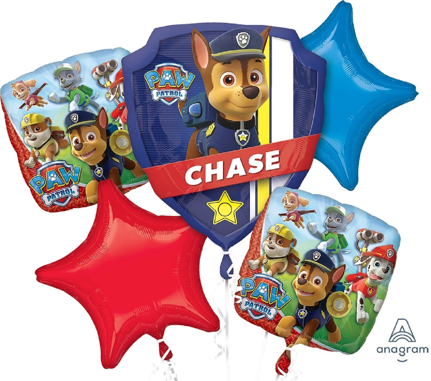 24" PAW PATROL-CHASE (Air-Fill Only) | Paw Patrol Balloons | Chase Paw Patrol Foil Balloon Bouquet | Paw Patrol party supplies and decor