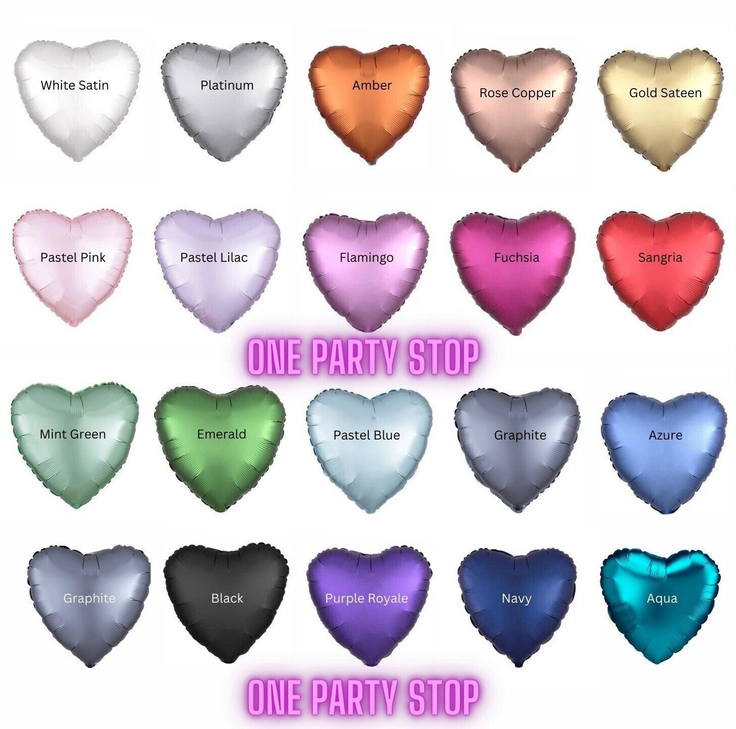 18" Satin Luxe Heart Balloons | Heart Balloons | Foil Satin Balloons | Satin Hearts | Proposal Balloons | Valentines Day Balloons