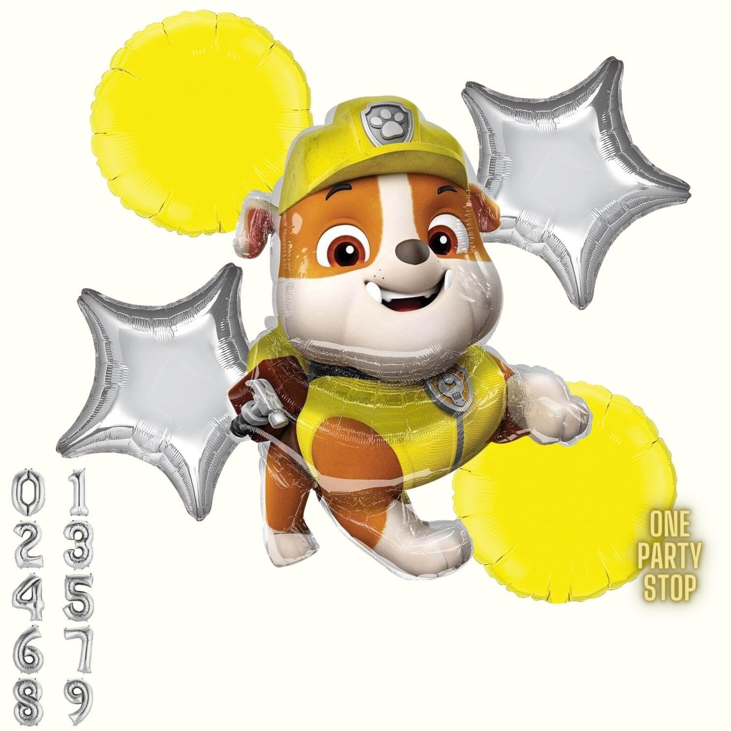 Anagram Licensed | 36" Paw Patrol Rubble | Paw Patrol Balloons | Rubble PAW Patrol Foil Balloon | Paw Patrol Birthday decorations | Rubble