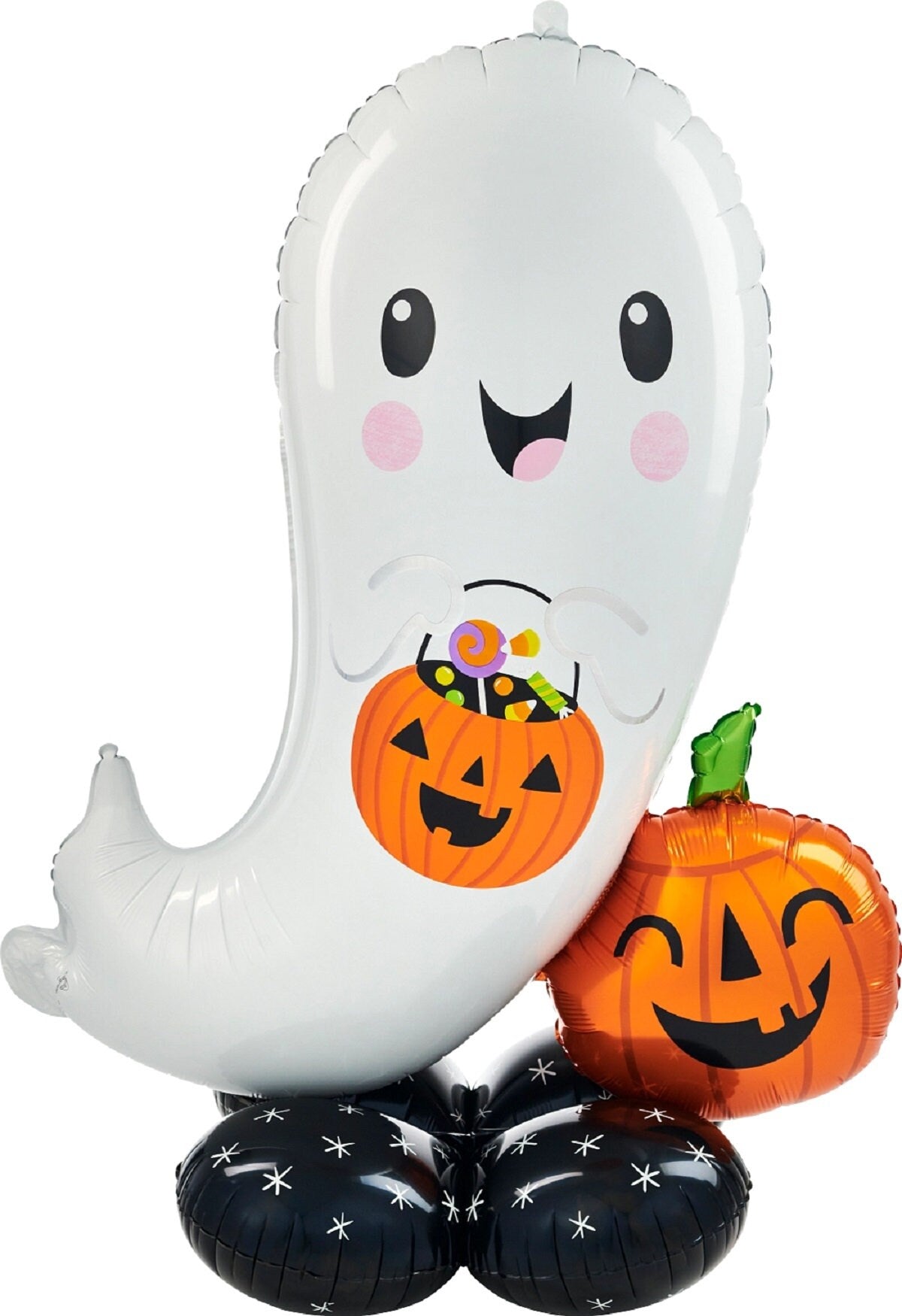 62" AirLoonz Halloween Tree Balloon | HALLOWEEN Cute Ghost | Halloween decoration | Halloween Balloon | Kid friendly Halloween | Happy Ghost