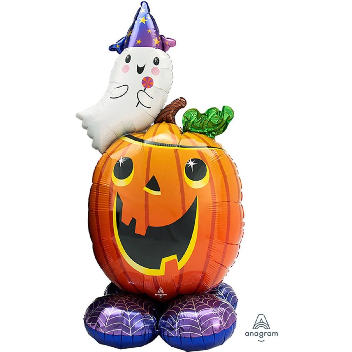 62" AirLoonz Halloween Tree Balloon | HALLOWEEN Cute Ghost | Halloween decoration | Halloween Balloon | Kid friendly Halloween | Happy Ghost