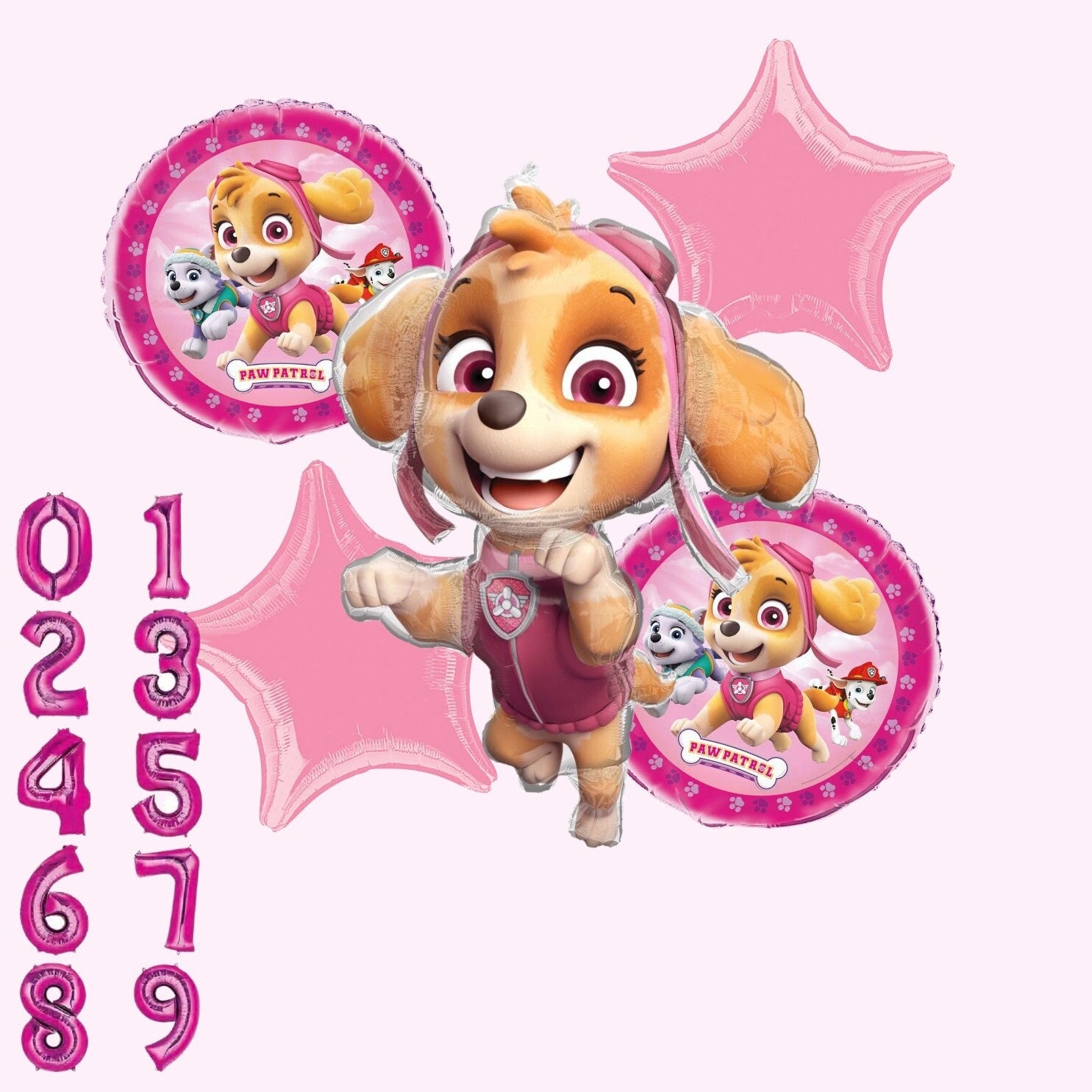 Anagram Licensed Paw Patrol Skye Balloon Bouquet | Paw Patrol Balloons | Paw Patrol Birthday decorations | Skye birthday decorations | Skye