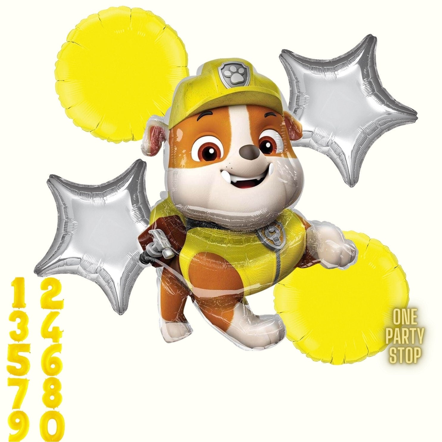 36" Paw Patrol Rubble - Anagram Licensed | Paw Patrol Balloons | Rubble PAW Patrol Foil Balloon | Paw Patrol Birthday decorations | Rubble