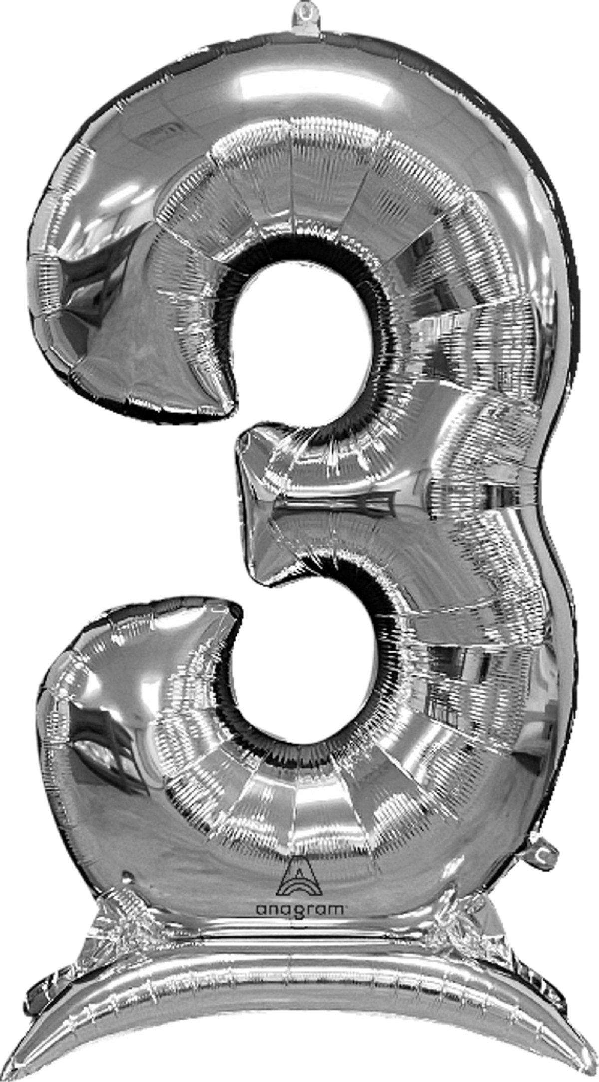 Giant 52" Silver Number Balloon | Silver Birthday Balloon | Anniversary balloons | New Year balloons | 2024 | 30's | 40's | 50's | 60's