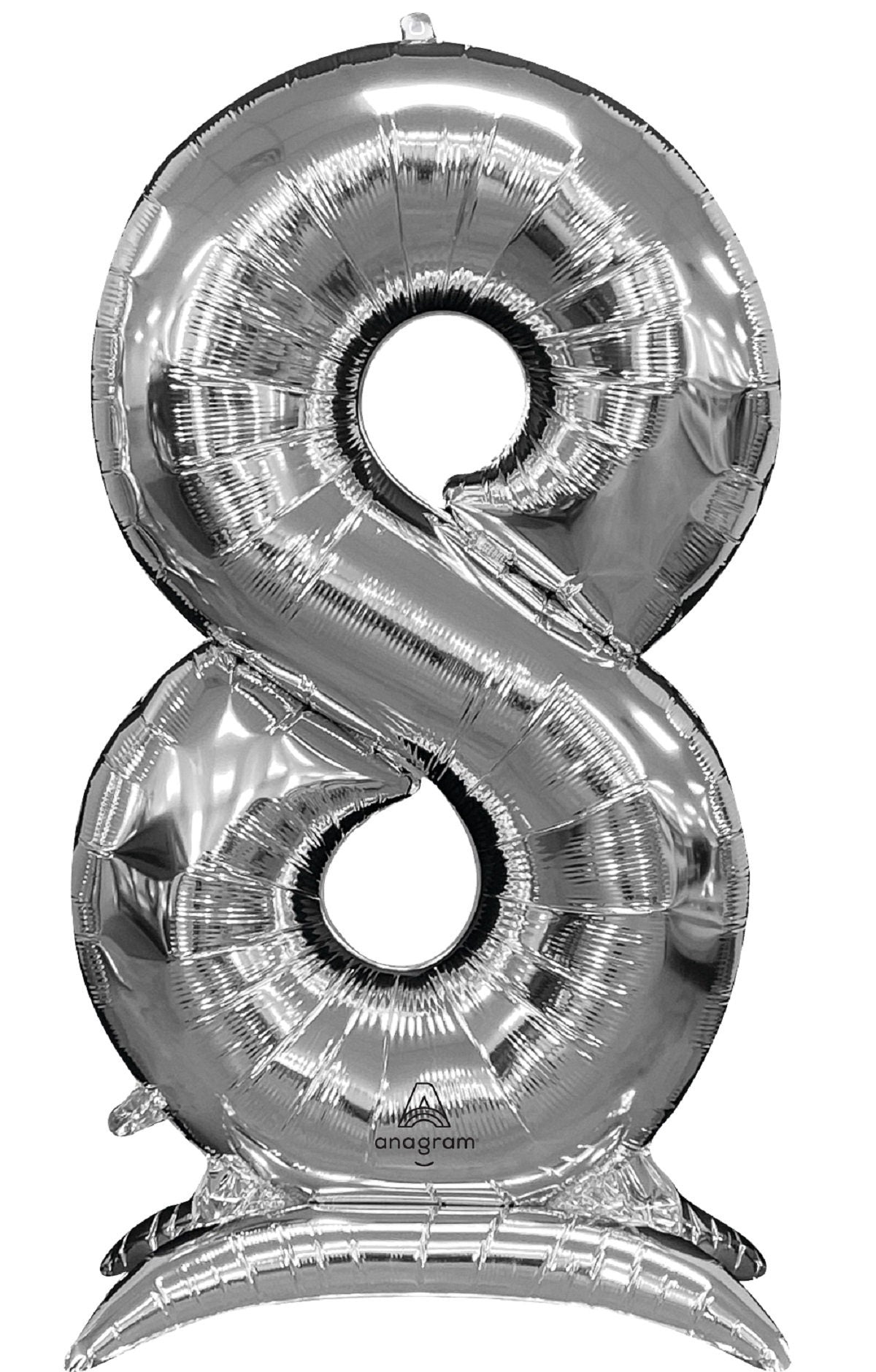 Giant 52" Silver Number Balloon | Silver Birthday Balloon | Anniversary balloons | New Year balloons | 2024 | 30's | 40's | 50's | 60's