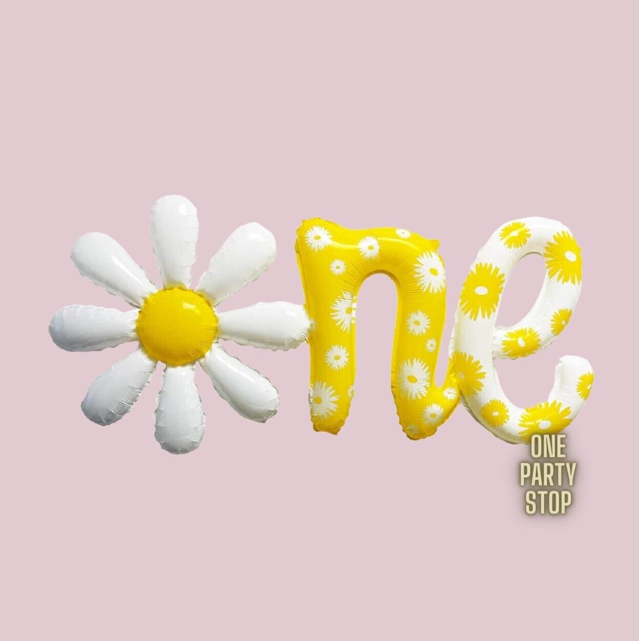 One Script Banner Daisy Floral, 46" | Floral First birthday banner | Retro Daisy ONE Banner | Groovy First Birthday | Daisy Balloon | 1st