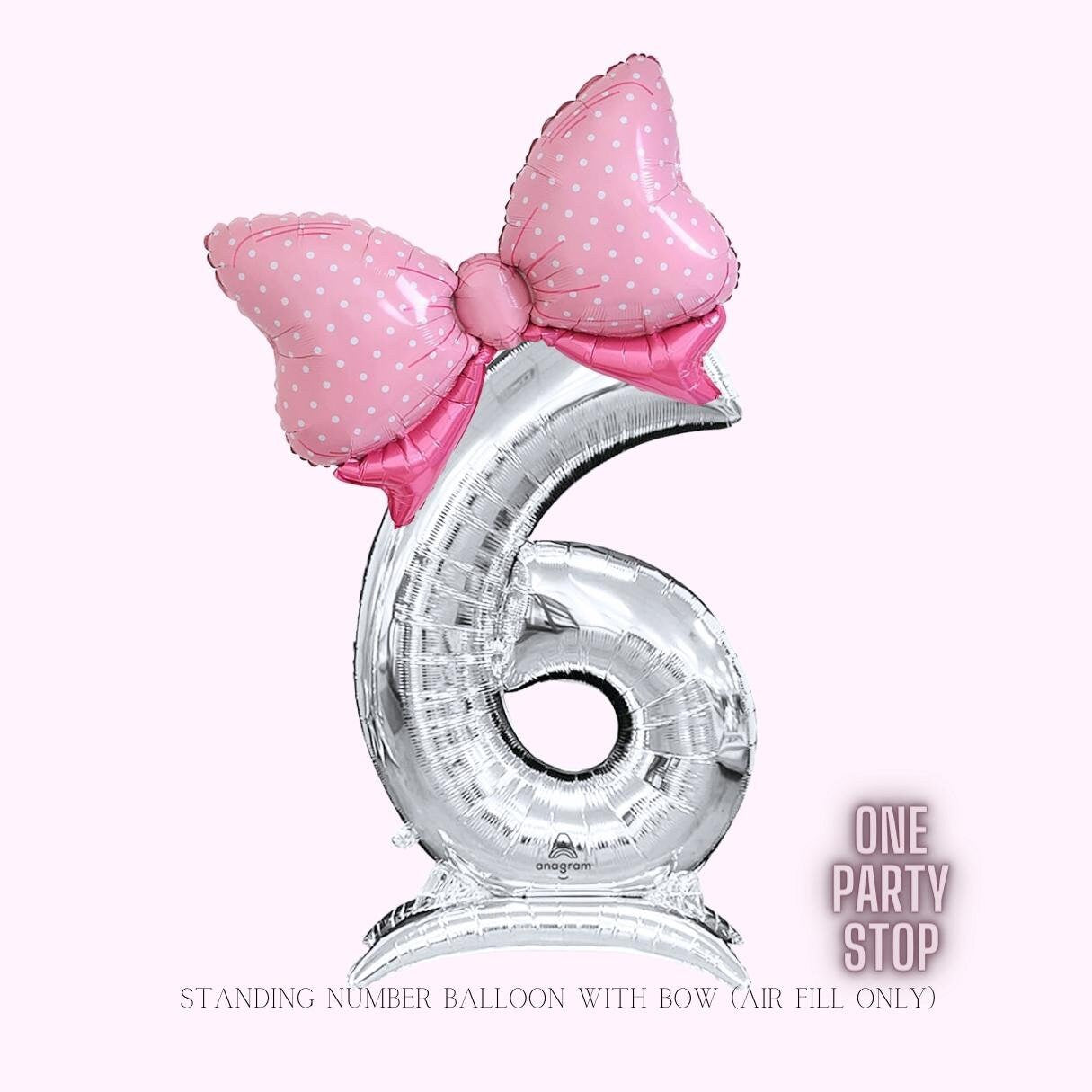 First Birthday | Balloon Tower with Pink Bow Balloon | Birthday Minnie Balloons | Barbie Birthday | Girls Pink Birthday | 3rd