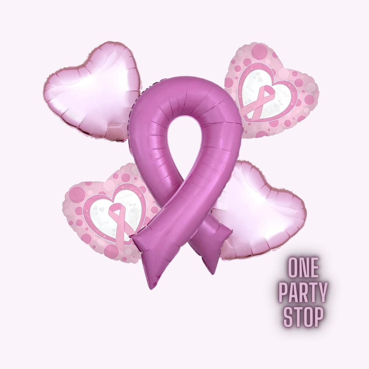 36" PINK RIBBON Balloon | The Breast Cancer Awareness Month | Pink Month | Pink Cause Ribbon Balloon | Beat Cancer | Cancer Free Party