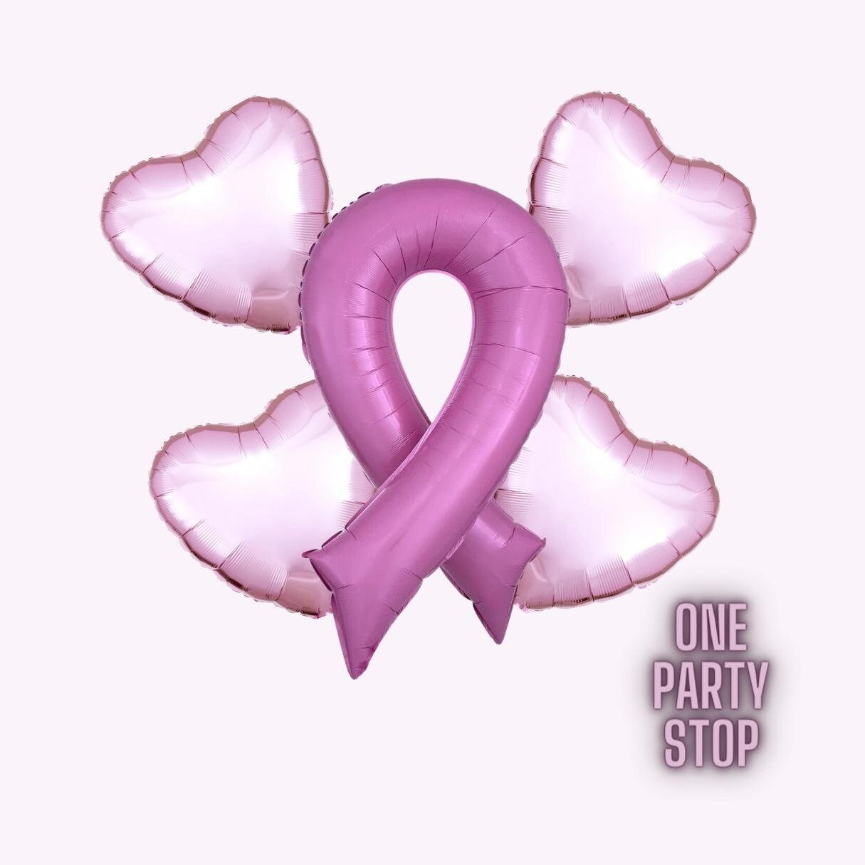 36" PINK RIBBON Balloon | The Breast Cancer Awareness Month | Pink Month | Pink Cause Ribbon Balloon | Beat Cancer | Cancer Free Party