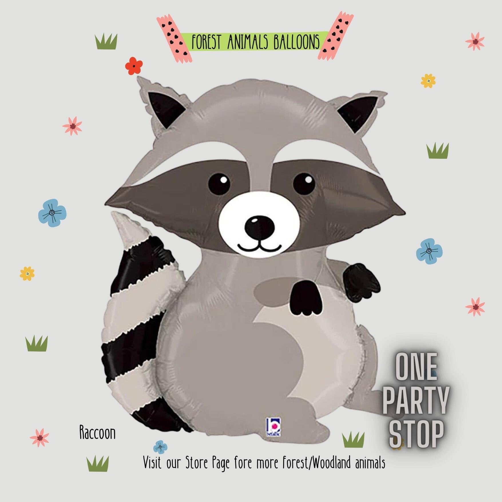 Woodland Racoon | Woodland animals balloons | Forest Animals | Woodland Animals baby shower | bear | fox | owl | hedgehog | deer | rabbit