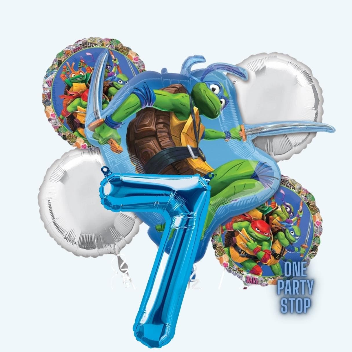 Ninja Turtle Birthday Balloons, 5pc | Teenage Mutant Ninja Turtles Birthday | Ninja Turtles decorations | Boys birthdays | 7th, 8th birthday