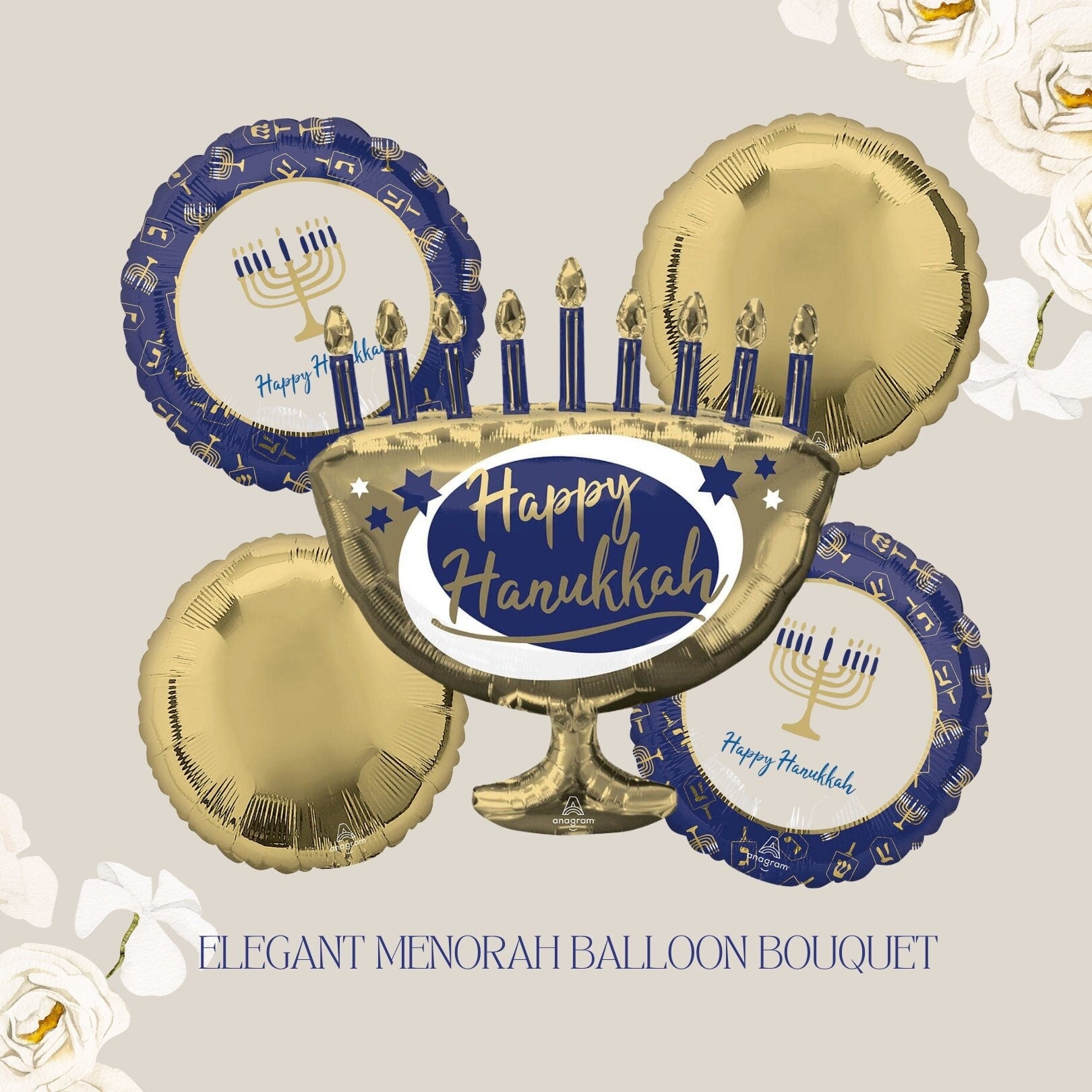 29" Happy Hanukkah Balloon | Hannukah Menorah | Menorah Balloon | Hanukkah Decorations | Happy Hanukkah | Holiday Party supplies | Menorah