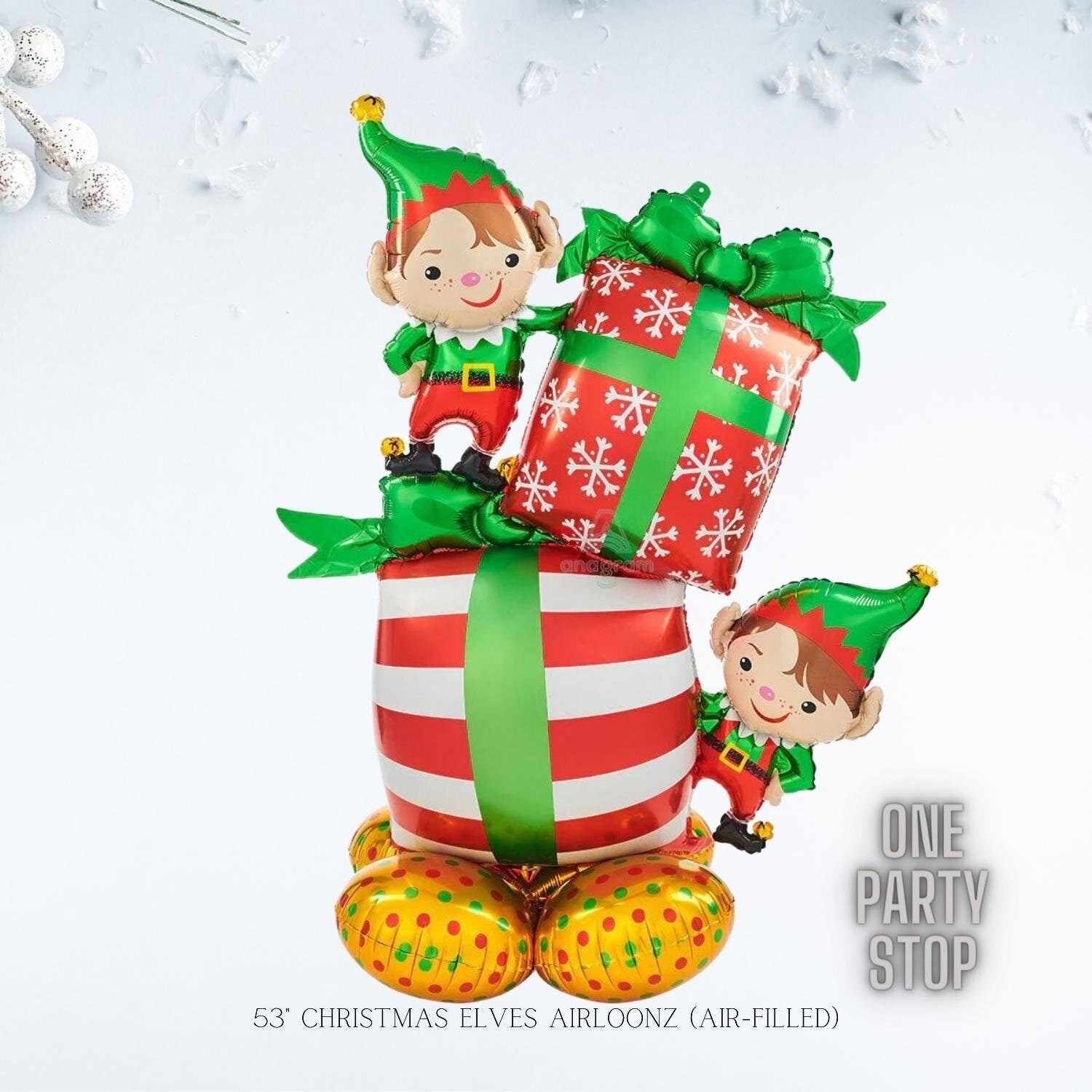 53" Christmas Elves AIRLOONZ | Christmas balloons | Christmas Decorations | Holiday Decorations | Holiday Party supplies | Gingerbread Man