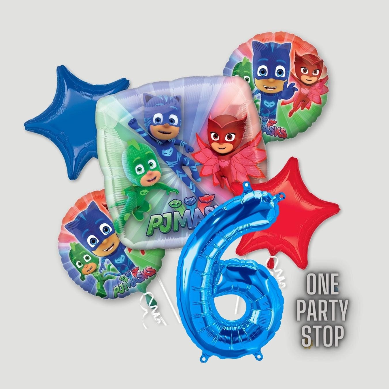 PJ Mask Balloon Bouquet - Anagram licensed | PJ Mask Birthday | Pj Masks decorations | Pj Masks Supplies | 4th | 5th birthday | 6th birthday