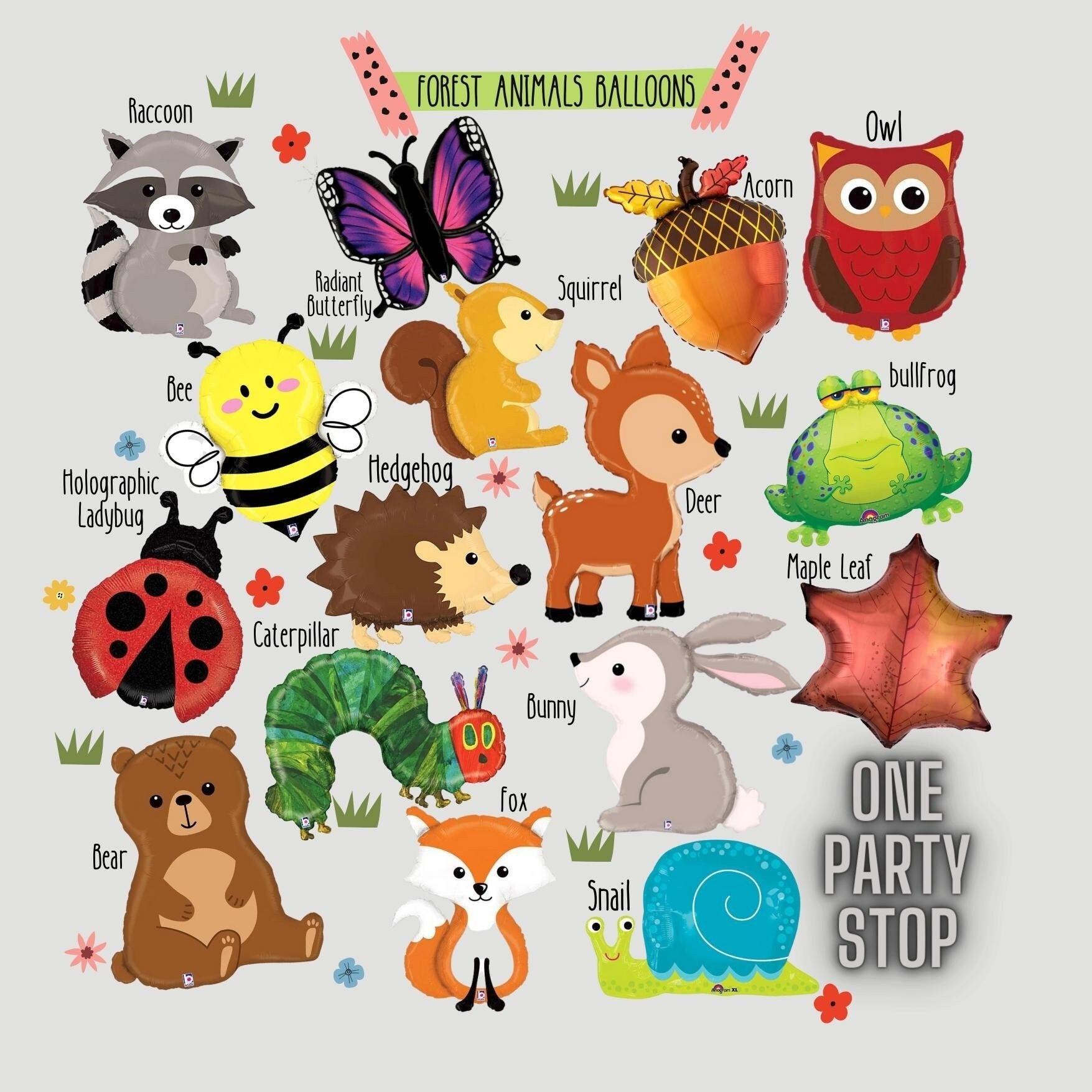 Woodland Deer | Woodland birthday | Woodland animals balloons | Forest Animals | Woodland Animals baby shower | bear | owl | deer | rabbit