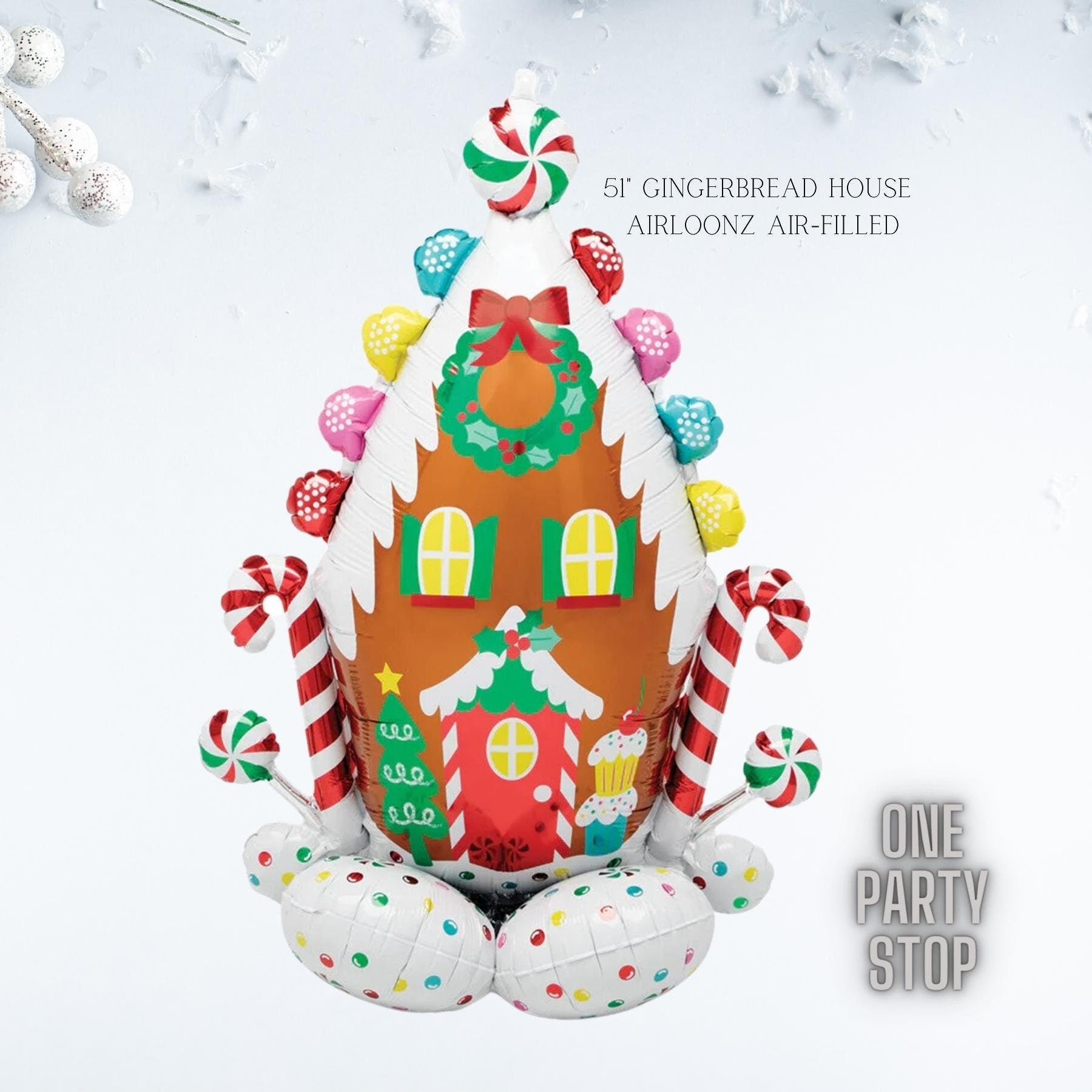 53" Christmas Elves AIRLOONZ | Christmas balloons | Christmas Decorations | Holiday Decorations | Holiday Party supplies | Gingerbread Man