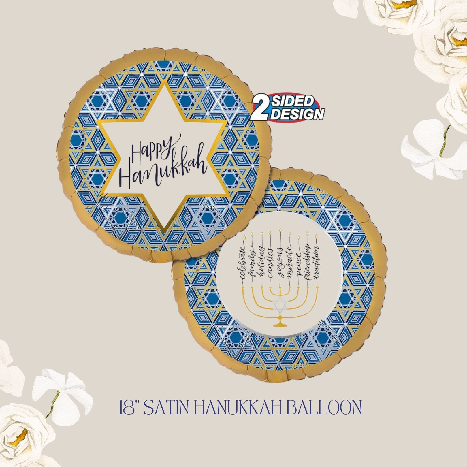Hannukah Menorah Balloon Bouquet | Hanukkah Balloons | Menorah Balloon | Hanukkah Decor | Happy Hanukkah | Hanukkah Party supplies