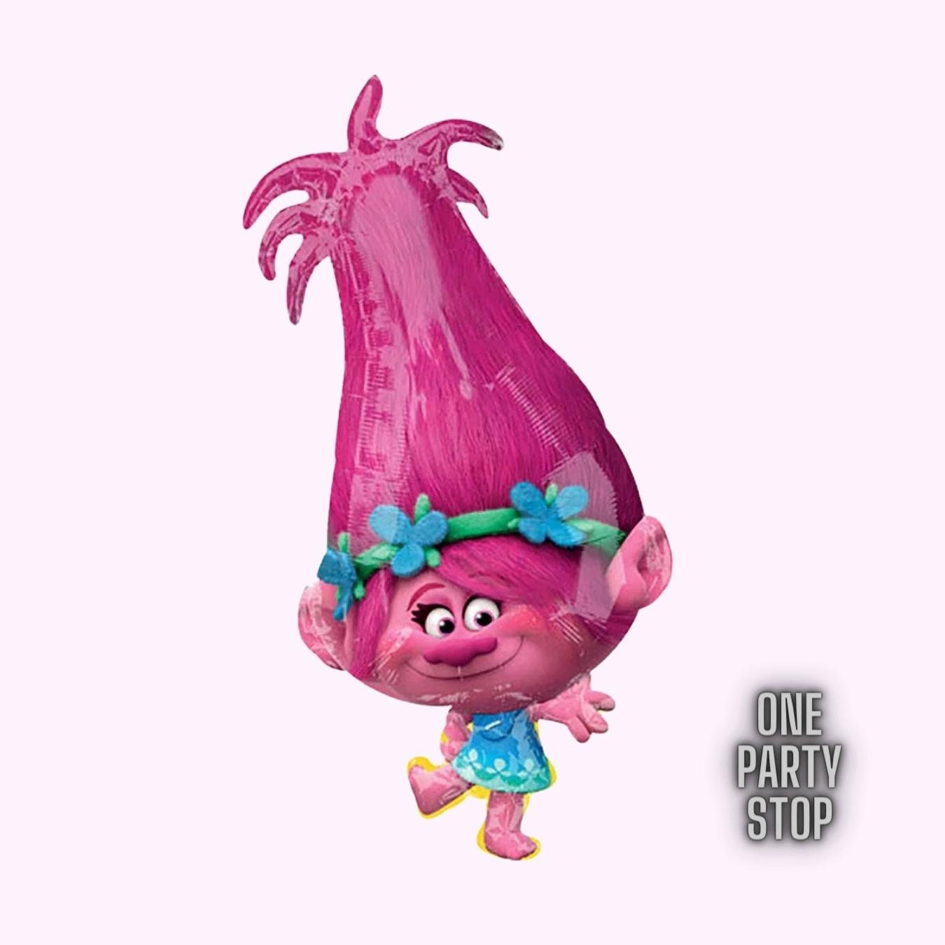 Trolls Poppy Balloons - Anagram Licensed | Trolls World Tour Balloon Bouquet | Trolls Airwalker Balloon | Trolls Birthday Decorations