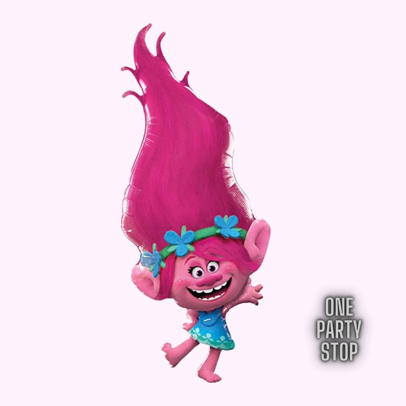 Trolls Poppy Balloons - Anagram Licensed | Trolls World Tour Balloon Bouquet | Trolls Airwalker Balloon | Trolls Birthday Decorations