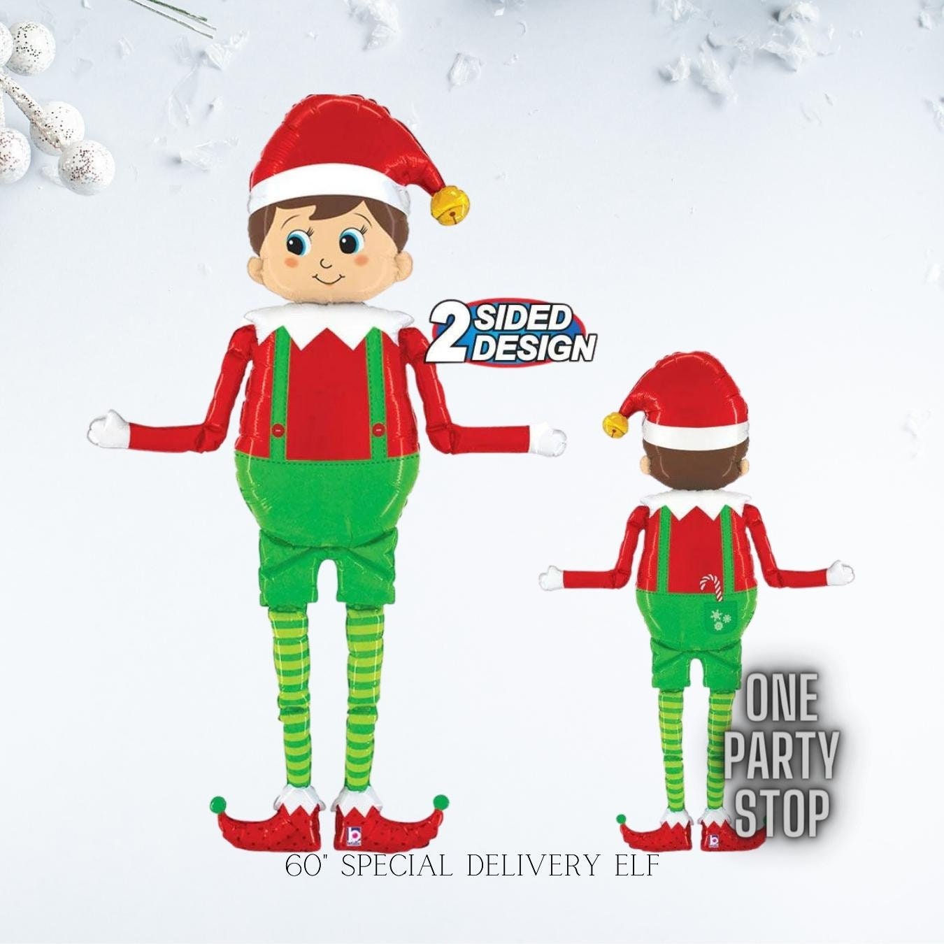 Special Delivery Elf, 60in | Elf on the Shelf balloons | Christmas Decorations | Holiday Decorations and Party supplies | Santa Reindeers