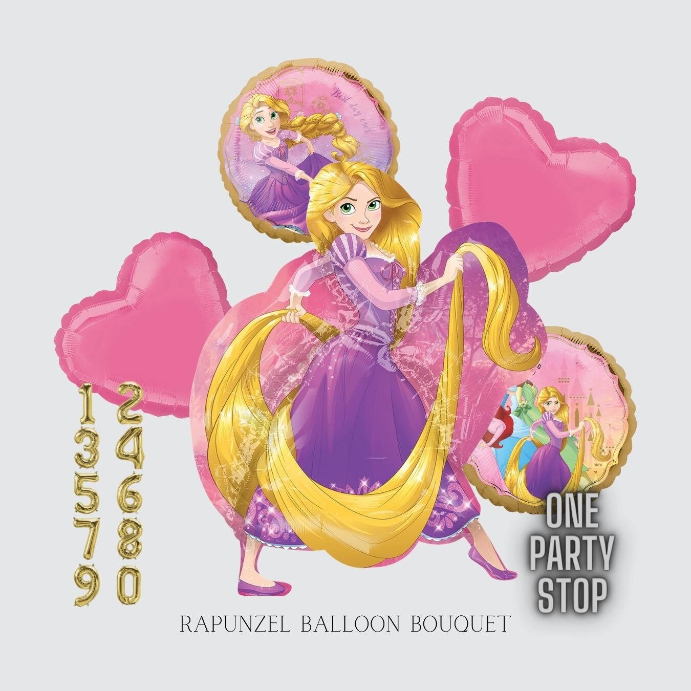 Rapunzel Tangled Balloon Bouquet | Beauty and the Beast Balloons | Disney princess | Princess birthday | Princess birthday decorations