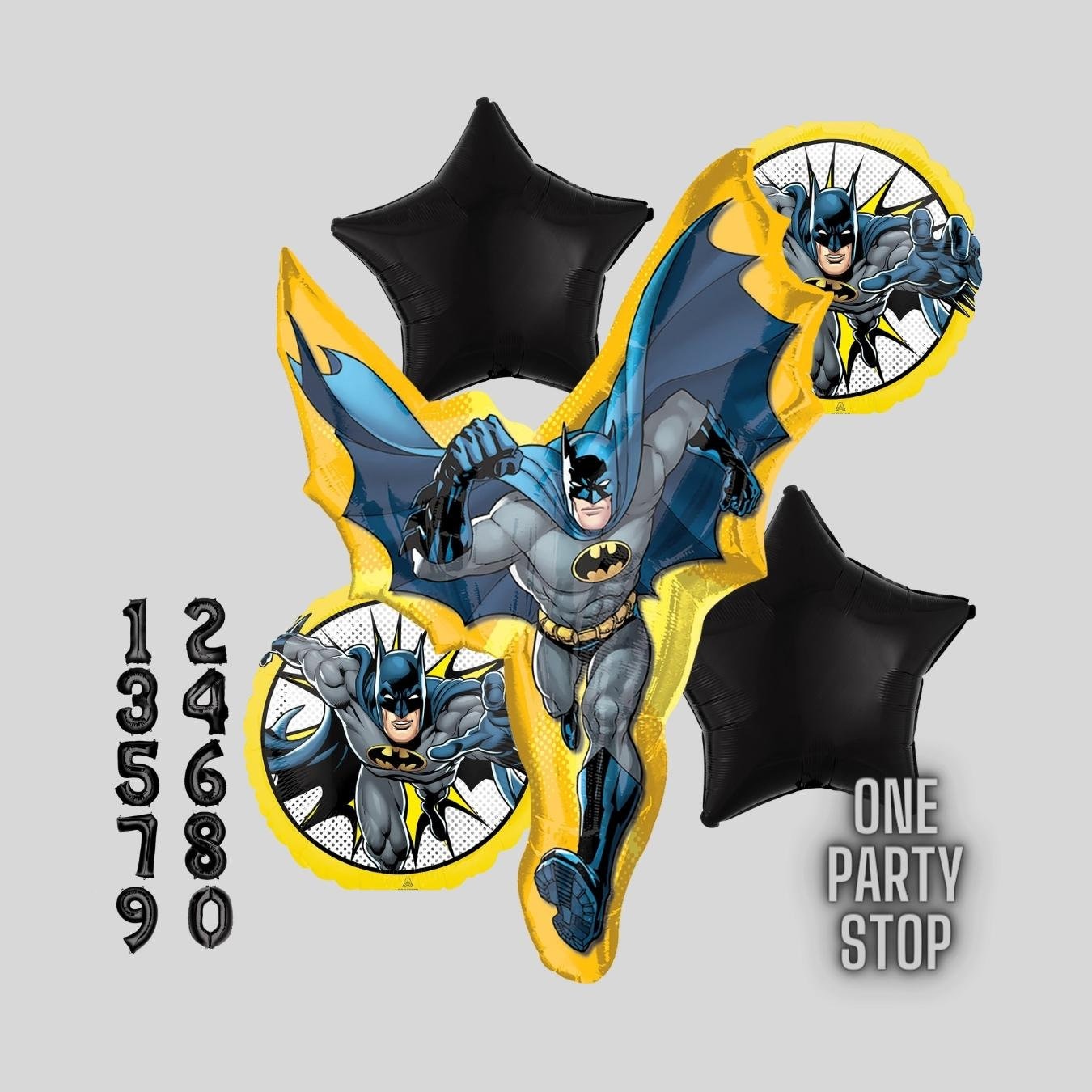 Batman Balloon Bouquet - Anagram Licensed | Batman Themed Birthday | Birthday Balloons & decorations | Superheroes | Justice League